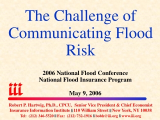 The Challenge of Communicating Flood Risk