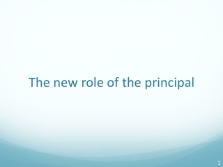 The new role of the principal