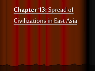 Chapter 13: Spread of Civilizations in East Asia