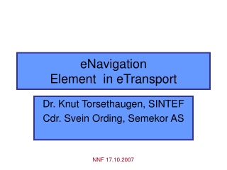 eNavigation  Element  in eTransport