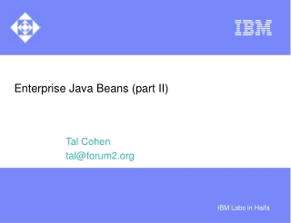 Enterprise Java Beans (part II)