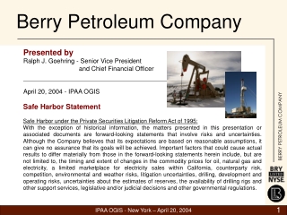 Berry Petroleum Company