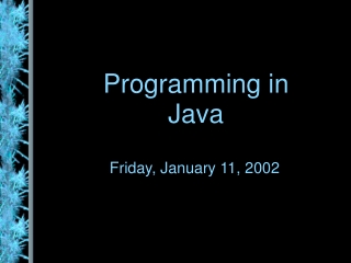 Programming in Java