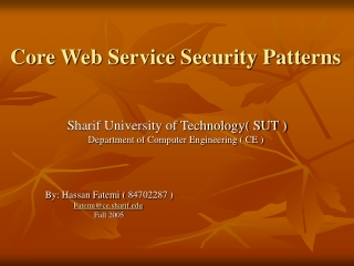 Core Web Service Security Patterns
