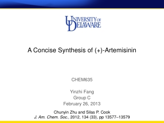 A Concise Synthesis of (+)-Artemisinin