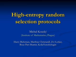 High-entropy random selection protocols
