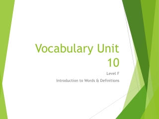 Vocabulary Unit 10