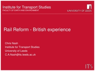 Rail Reform - British experience