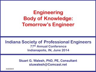 Stuart G. Walesh, PhD, PE, Consultant stuwalesh@Comcast