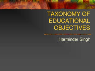 TAXONOMY OF EDUCATIONAL OBJECTIVES