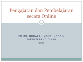 Pengajaran dan Pembelajaran secara Online