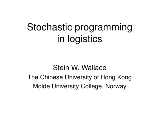 Stochastic programming  in logistics