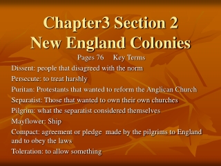 Chapter3 Section 2 New England Colonies