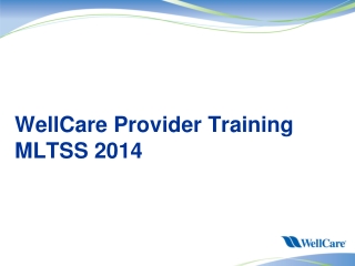 WellCare  Provider Training  MLTSS 2014