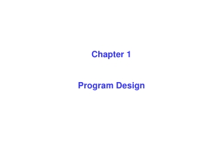 Chapter 1 Program Design