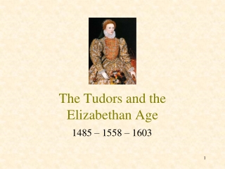 The Tudors and the  Elizabethan Age