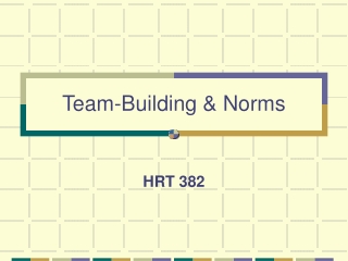 Team-Building &amp; Norms