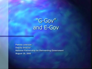 “G-Gov”  and E-Gov