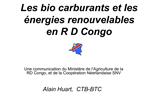 Les bio carburants et les nergies renouvelables en R D Congo