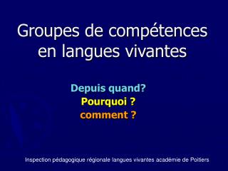 Groupes de compétences en langues vivantes