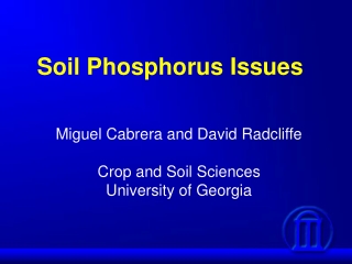 Soil Phosphorus Issues