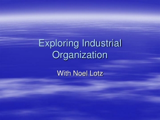 Exploring Industrial Organization