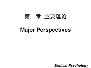 第二章  主要理论 Major Perspectives