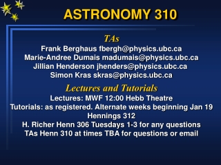 ASTRONOMY 310