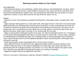 Removing Common Stains on Your Carpet