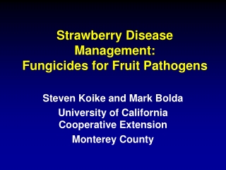 Strawberry Disease Management: Fungicides for Fruit Pathogens