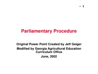 Parliamentary Procedure