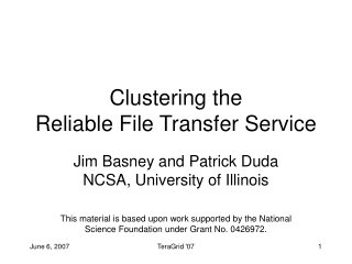 Clustering the  Reliable File Transfer Service