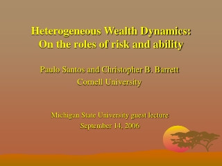 Heterogeneous Wealth Dynamics: On the roles of risk and ability