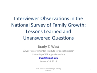 Brady T. West Survey Research Center, Institute for Social Research