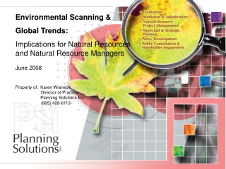 Environmental Scanning &amp;  Global Trends: