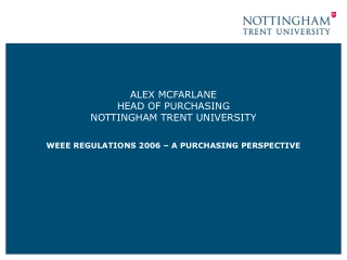 ALEX MCFARLANE HEAD OF PURCHASING NOTTINGHAM TRENT UNIVERSITY