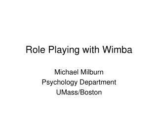 Role Playing with Wimba