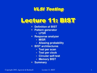 VLSI Testing  Lecture 11: BIST