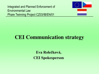 CEI Communication strategy
