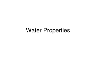 Water Properties