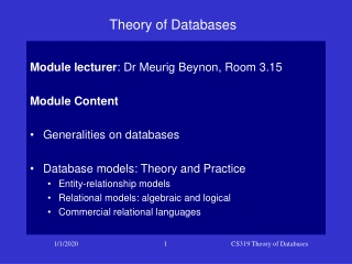 Theory of Databases