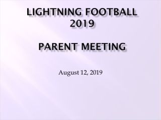 Lightning Football 2019 Parent Meeting