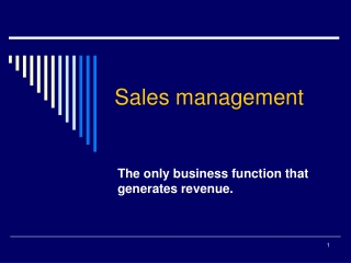 Sales management