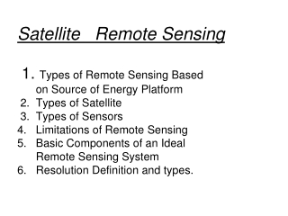 CHARACTERISTICS OF LANDSAT MISSION