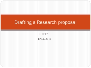 Drafting a Research proposal