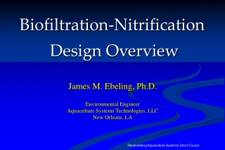 Biofiltration-Nitrification  Design Overview