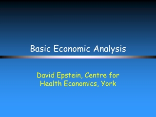 Basic Economic Analysis