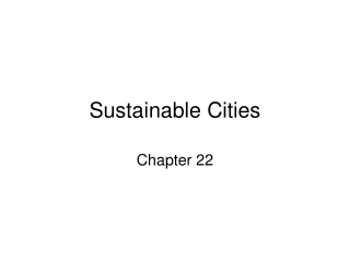 Sustainable Cities