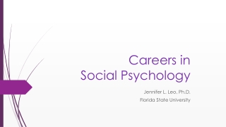 Careers in  Social Psychology