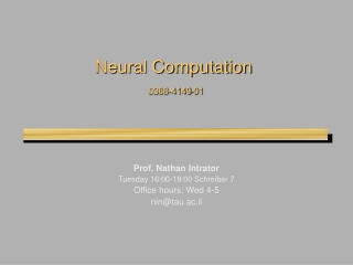 Neural Computation 0368-4149-01